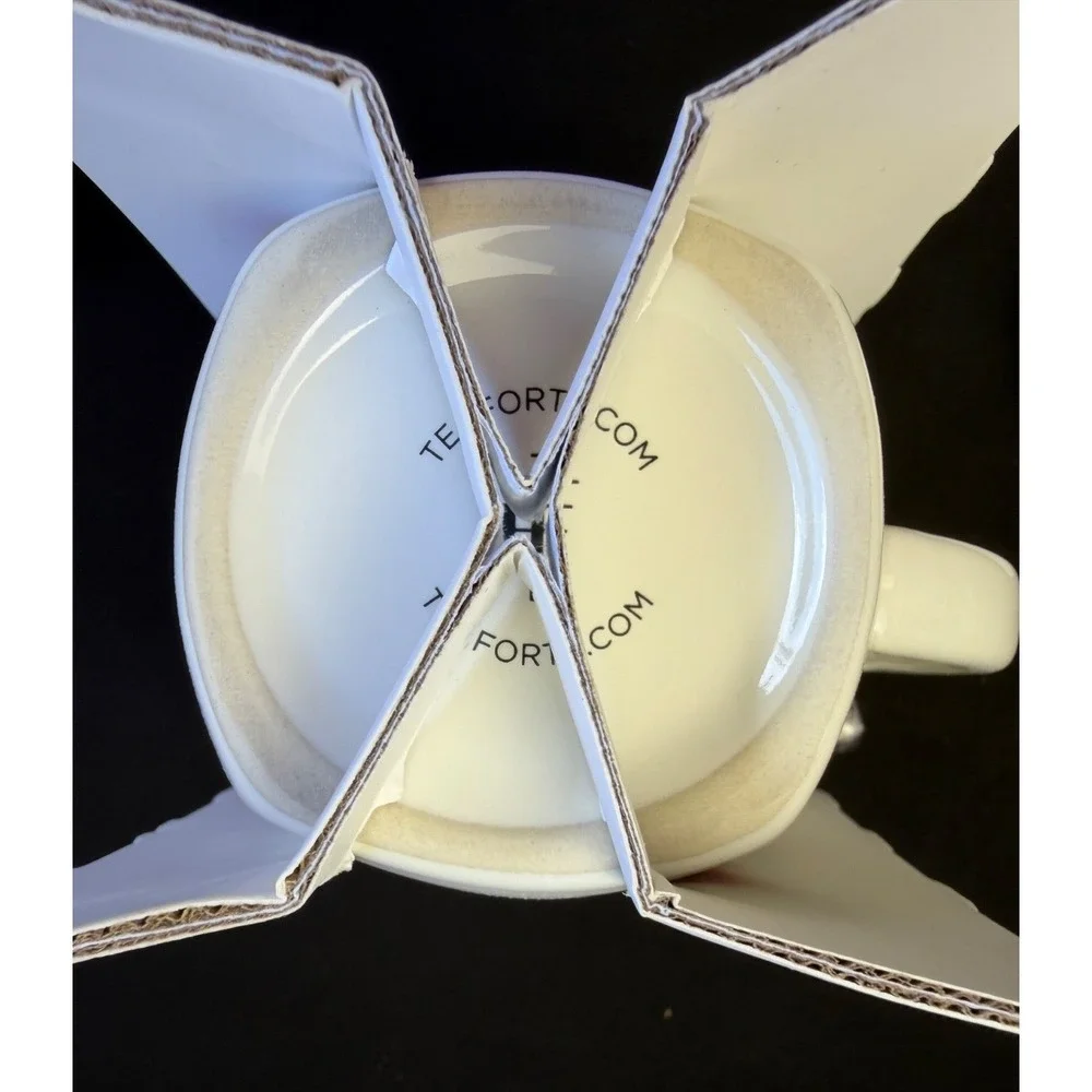Tea Forte‎ Ceramic Fiore Cup Removeable Stainless Infuser Basket Handle Lid NEW